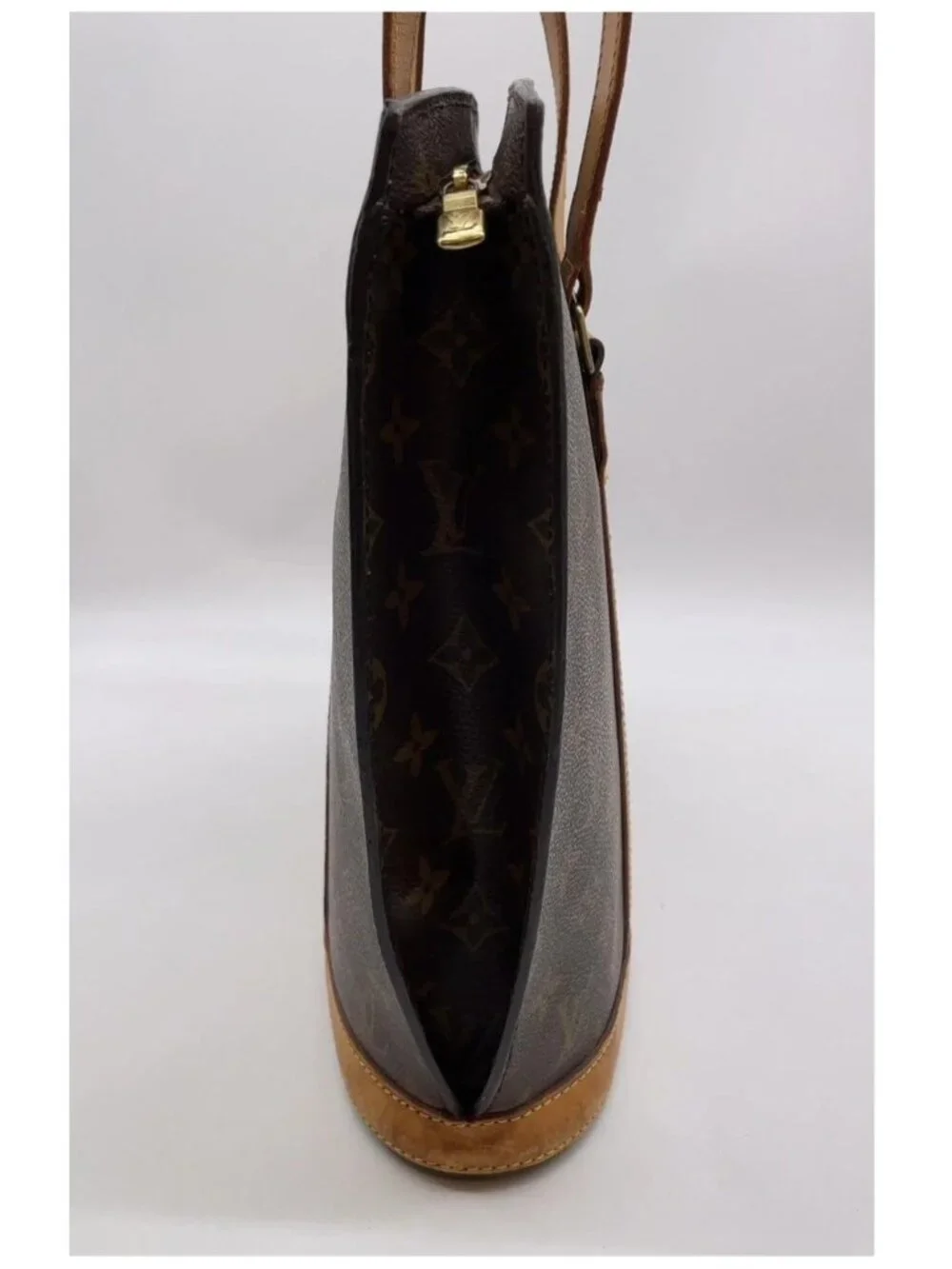 Authentic Louis Vuitton Babylone Monogram Tote Bag Vintage Brown Leather